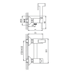 Гигиенический душ, нержавеющая сталь, хром HB5520